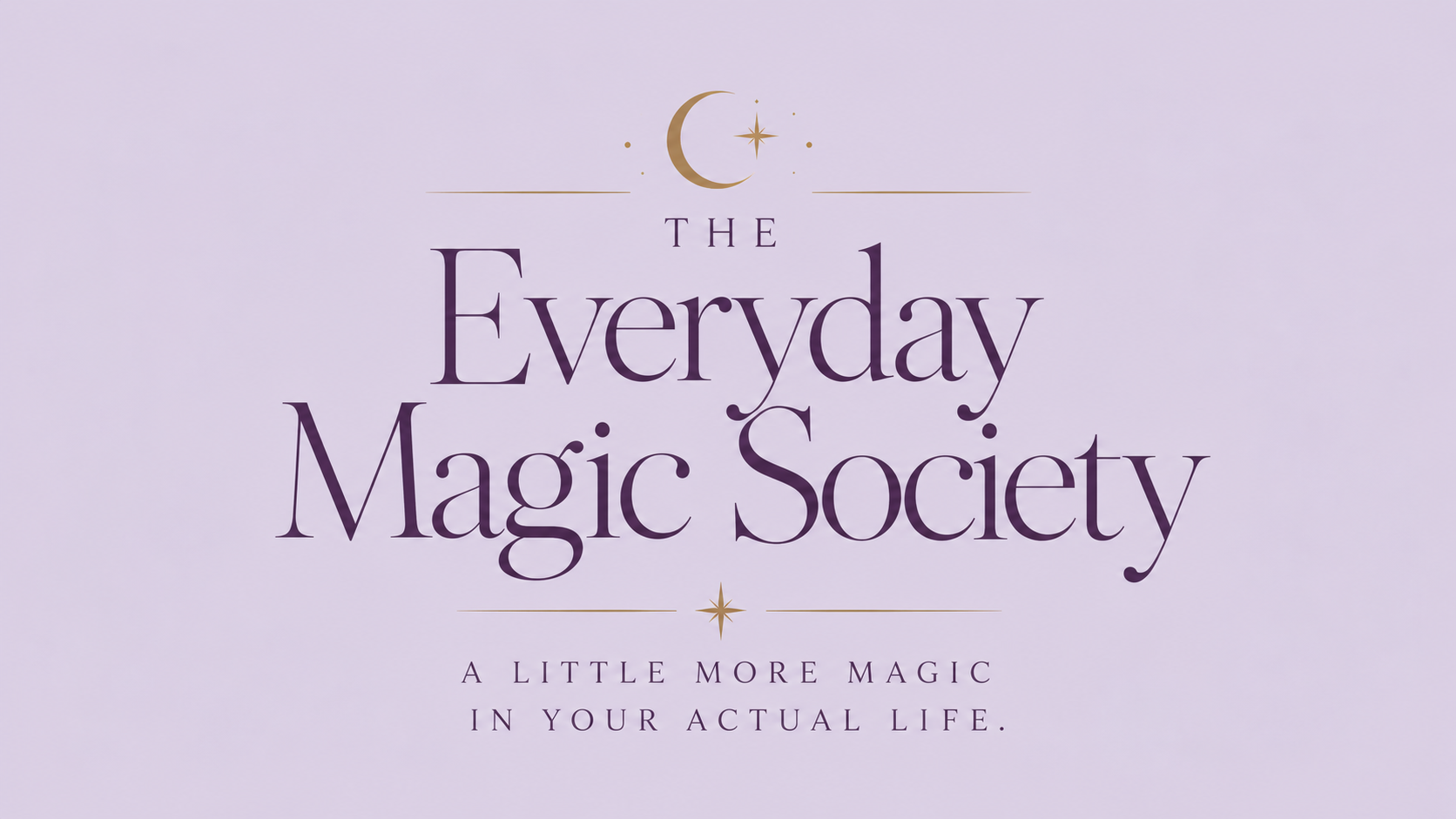 The Everyday Magic Society logo on a soft lilac background